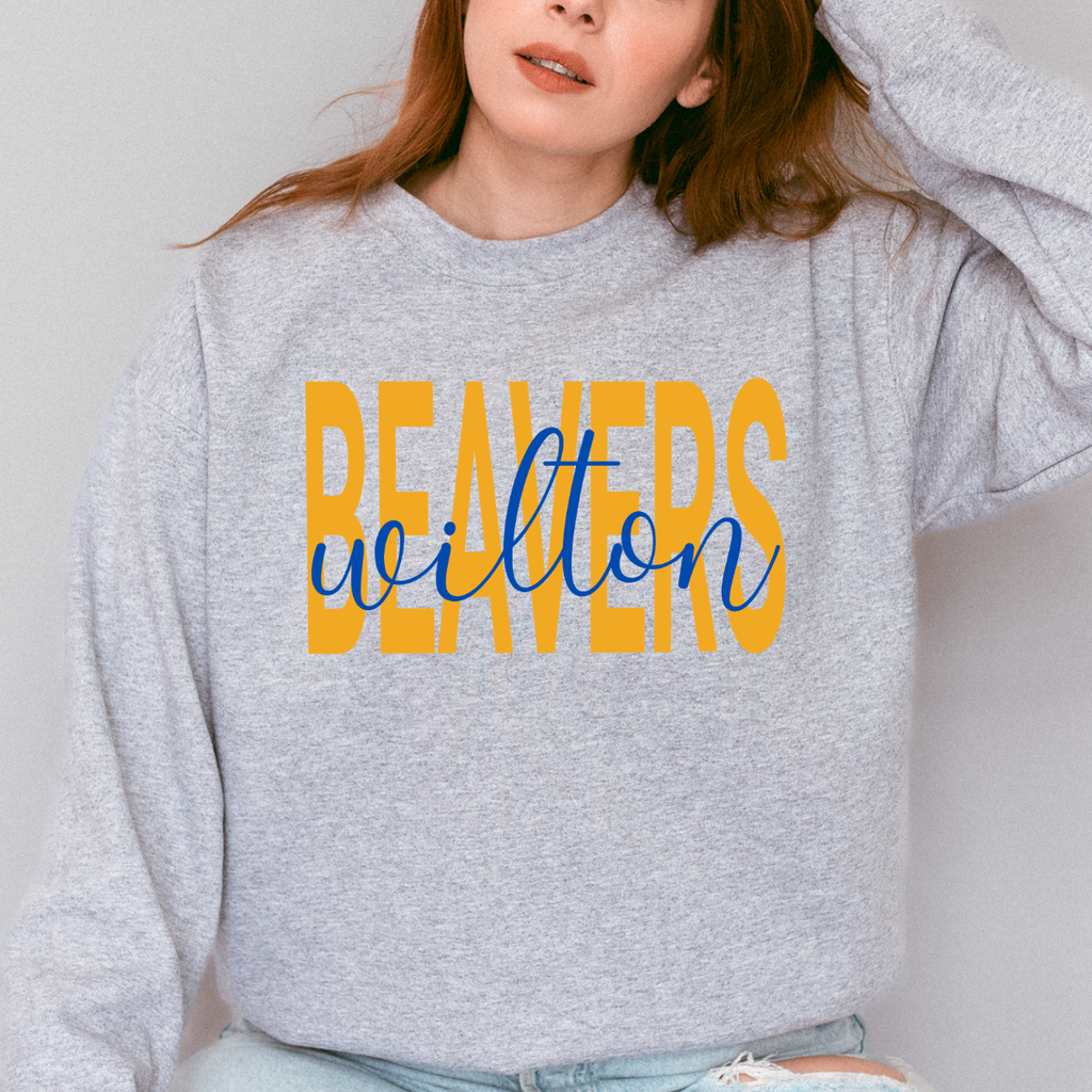 Wilton Beavers Script Overlay Crew