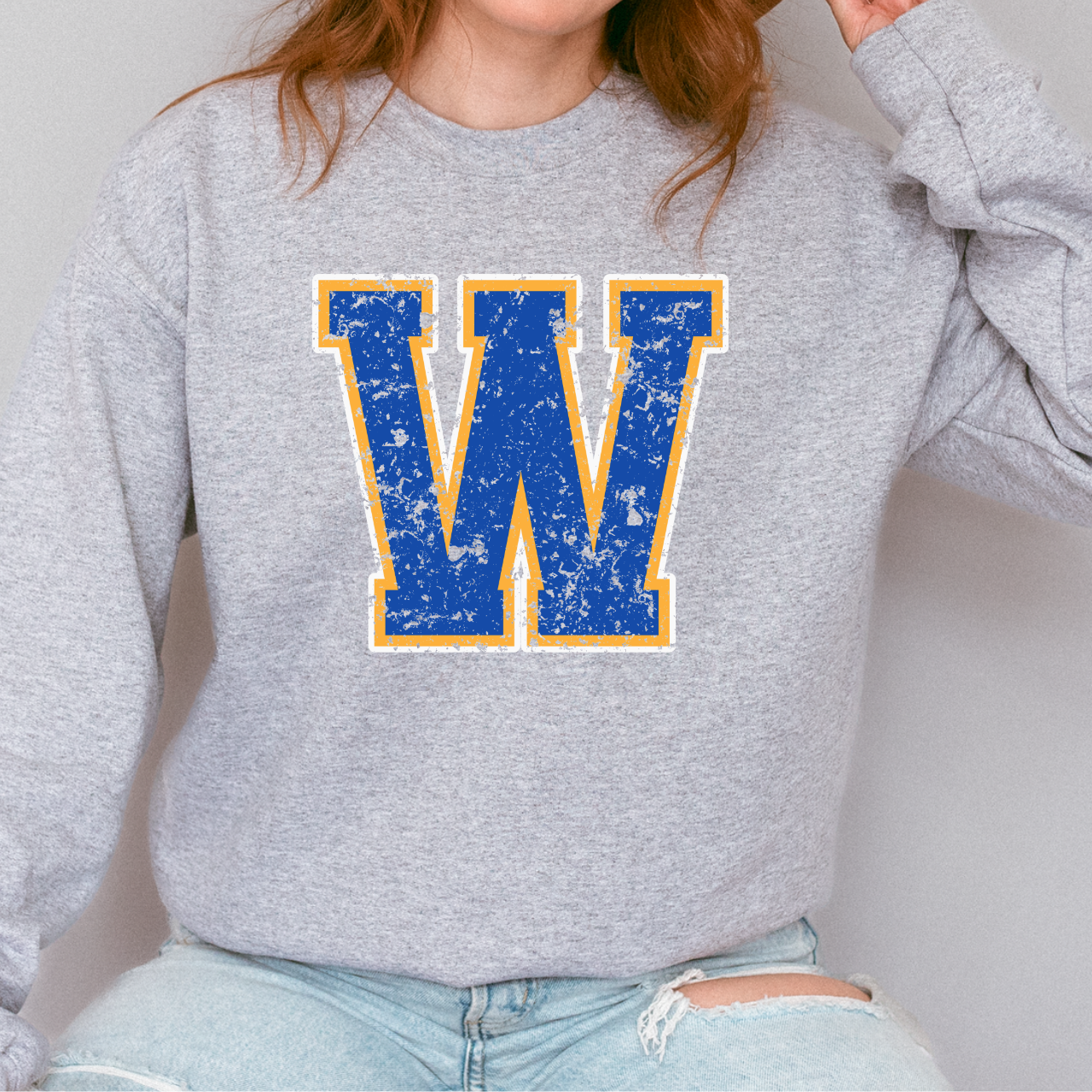 Wilton Block W Distressed Crew