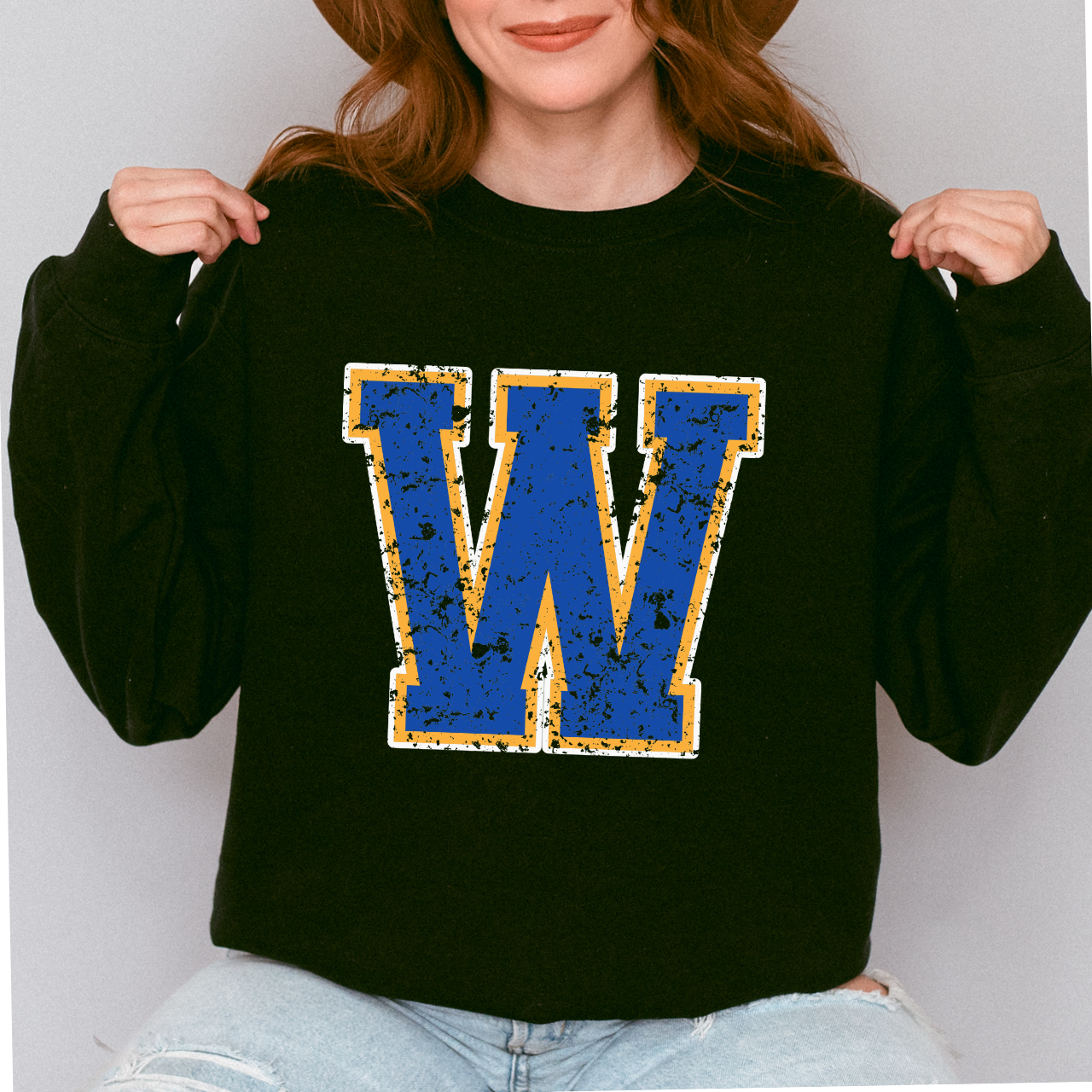 Wilton Block W Distressed Crew