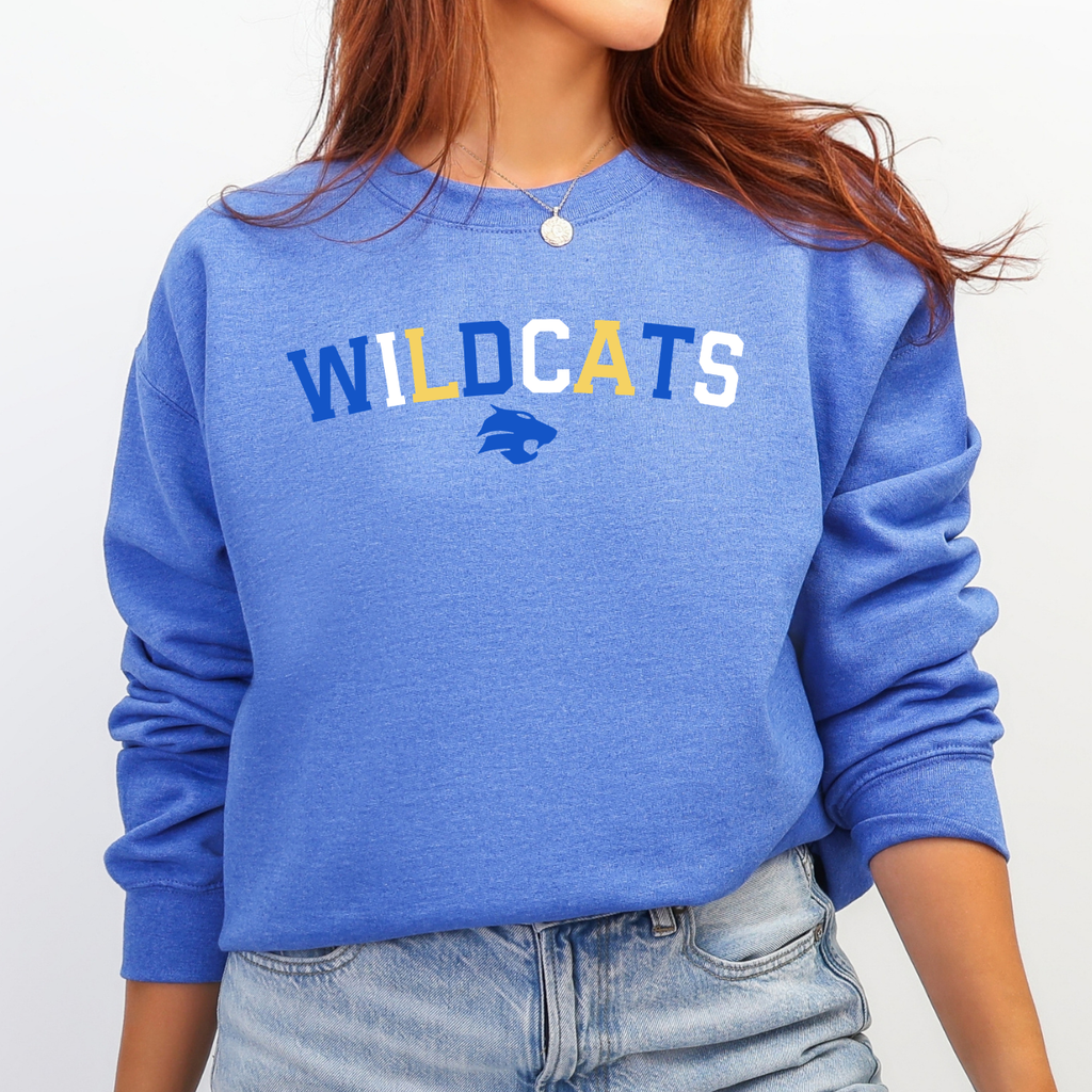 Durant Wildcats Color Block Mascot Crew