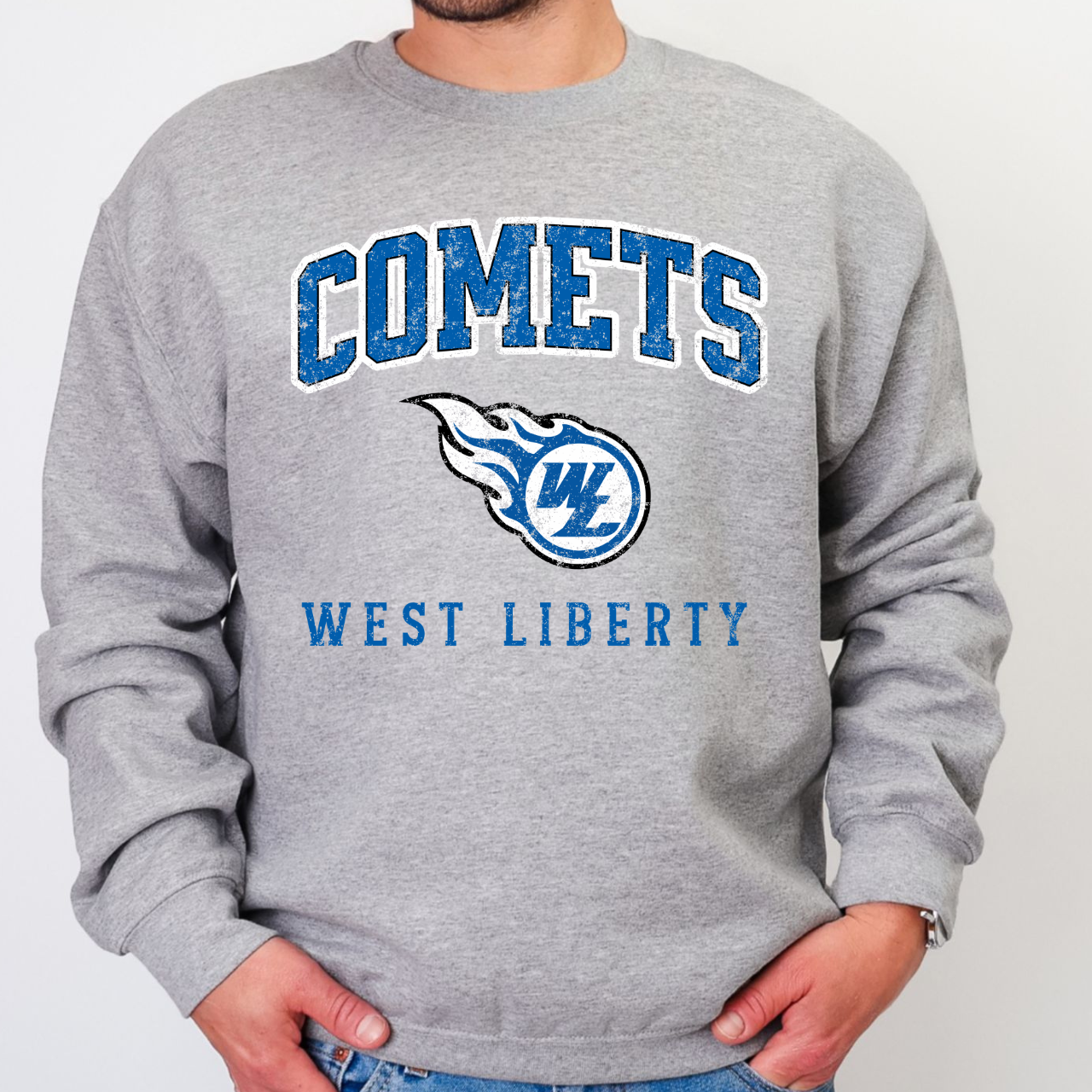 West Liberty Comets Vintage Mascot Crewneck
