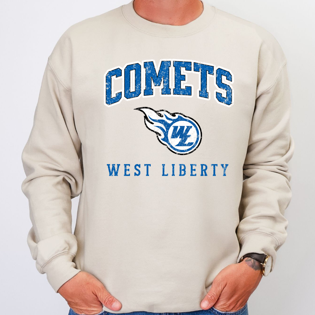 West Liberty Comets Vintage Mascot Crewneck