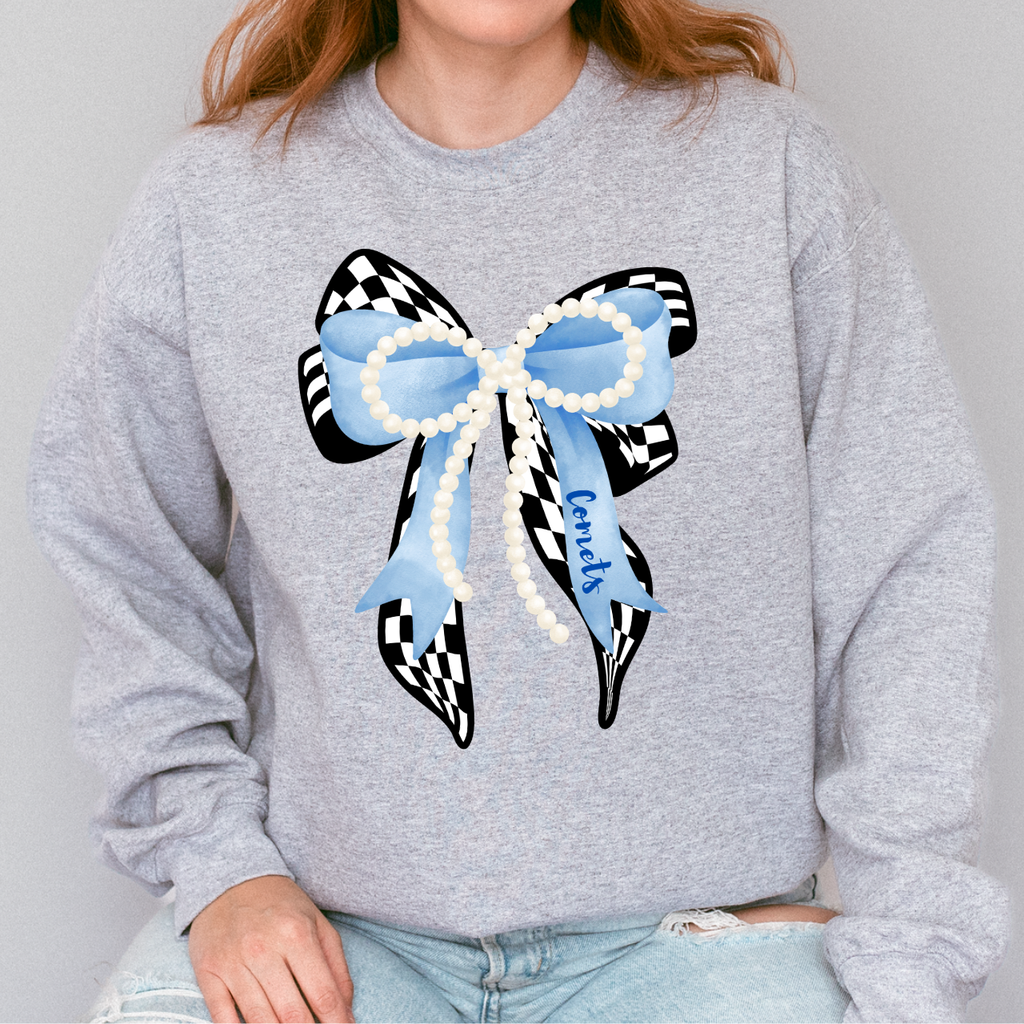 West Liberty Comets Bow and Pearls Crewneck