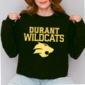 Durant Wildcats Mascot Crewneck (Gold)
