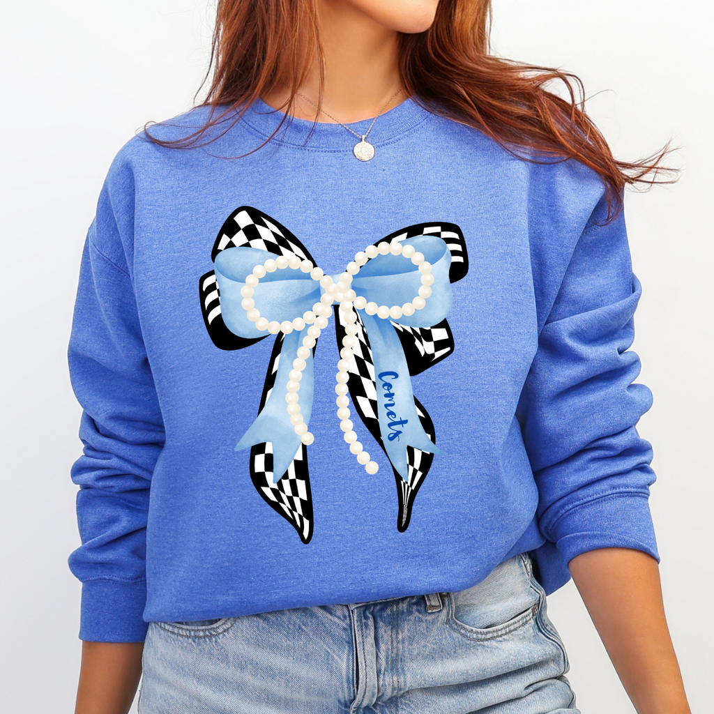 West Liberty Comets Bow and Pearls Crewneck