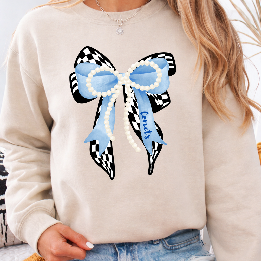 West Liberty Comets Bow and Pearls Crewneck