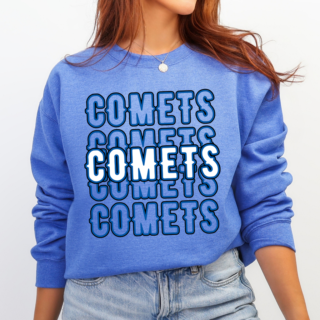 West Liberty Comets Stacked Crewneck