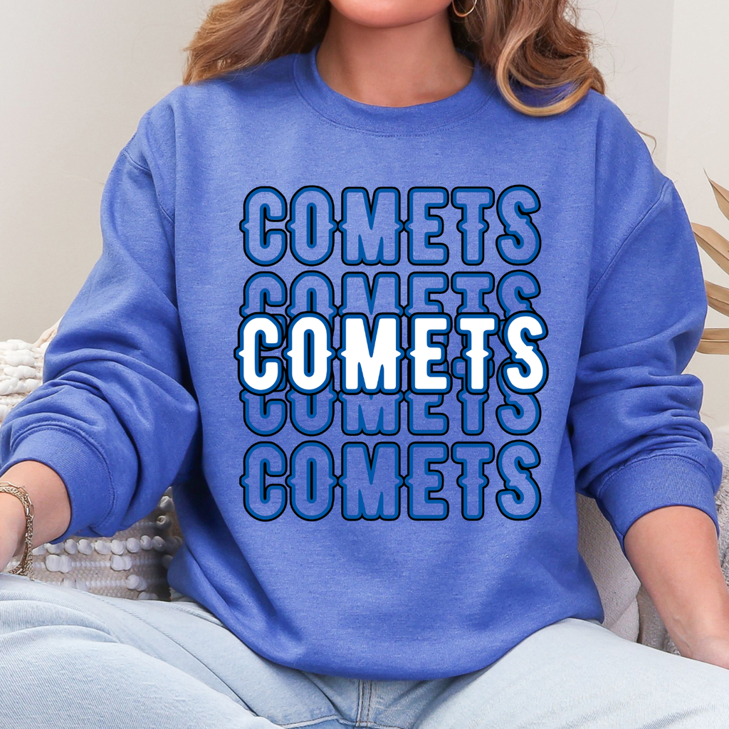 West Liberty Comets Stacked Crewneck