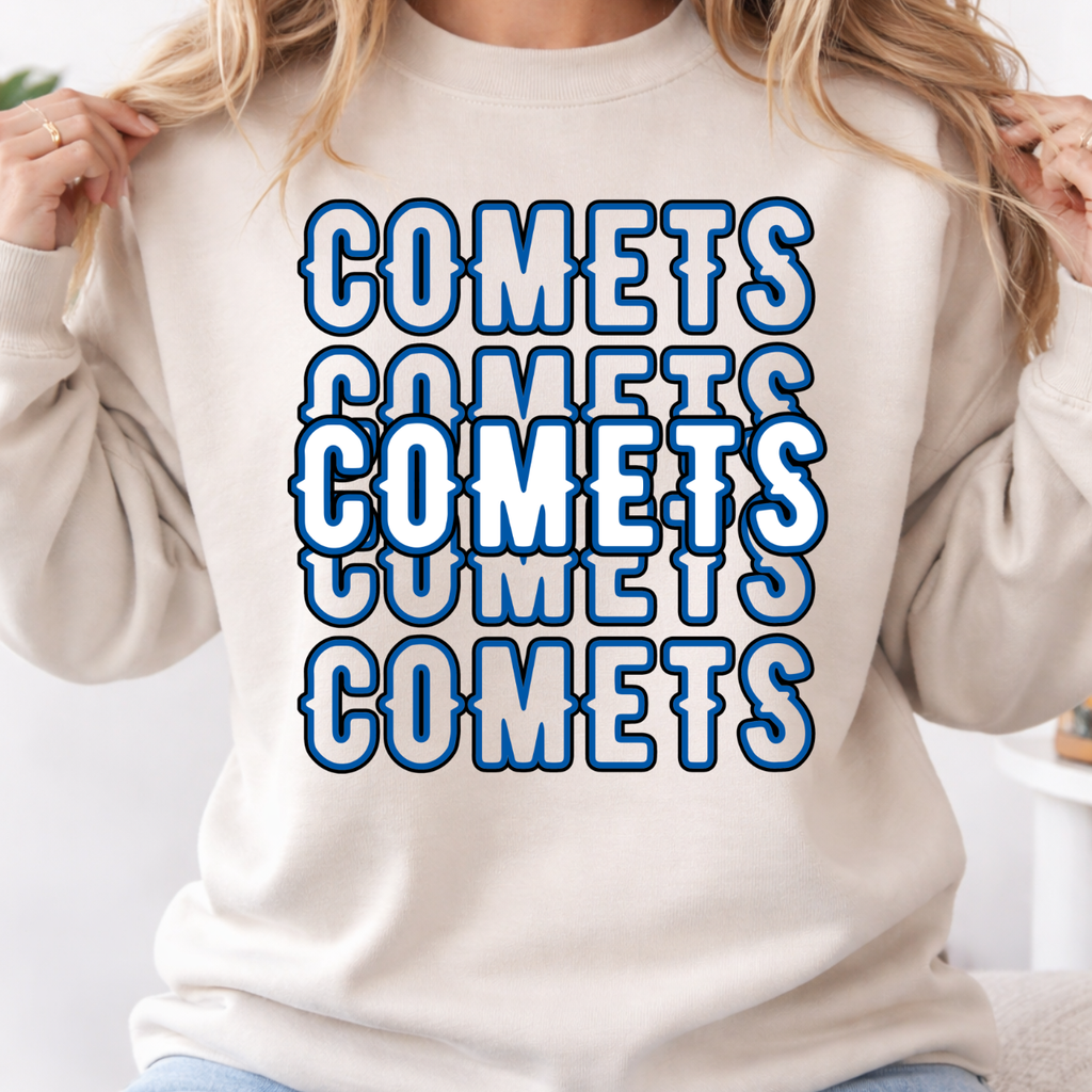 West Liberty Comets Stacked Crewneck