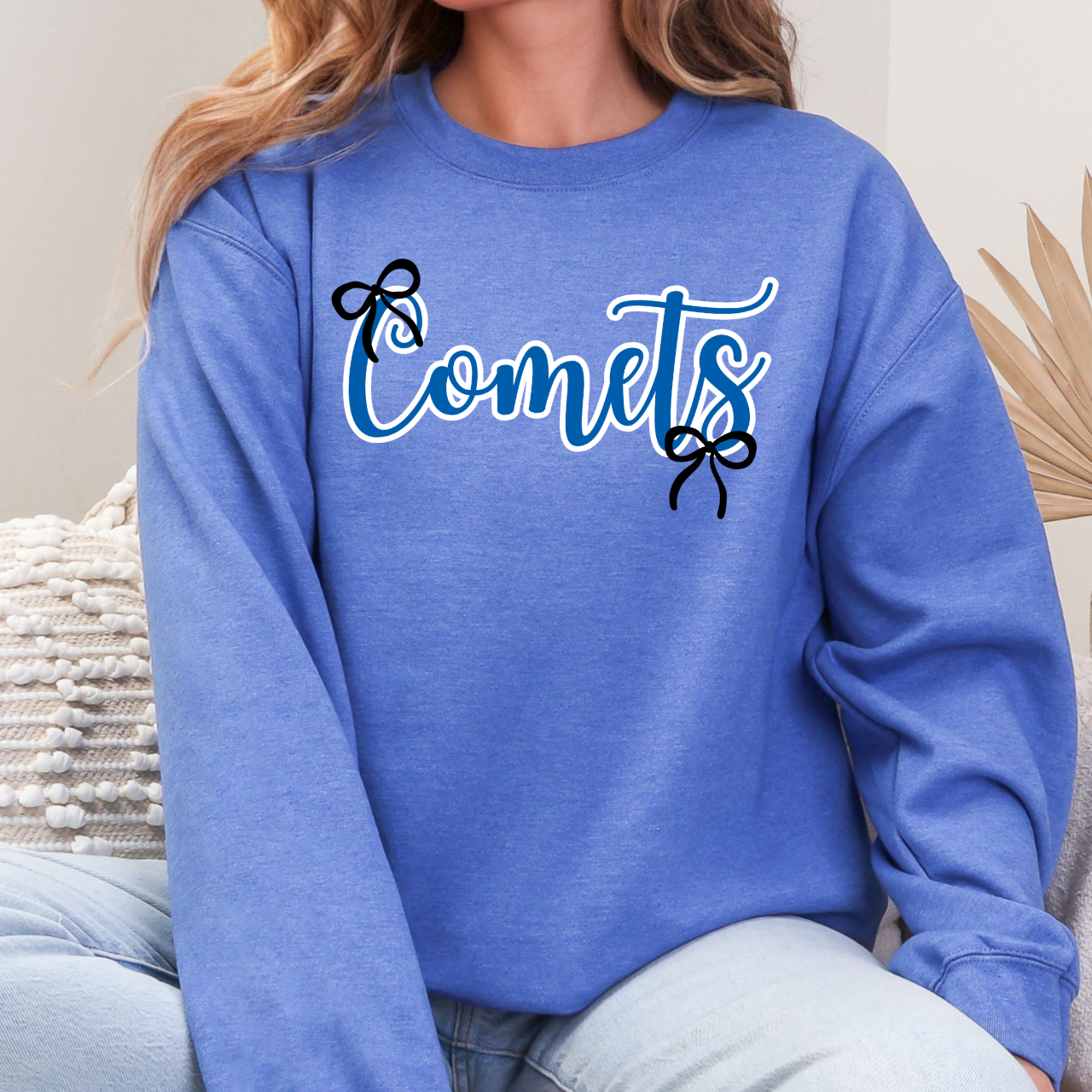 West Liberty Comets Bow Script Crewneck