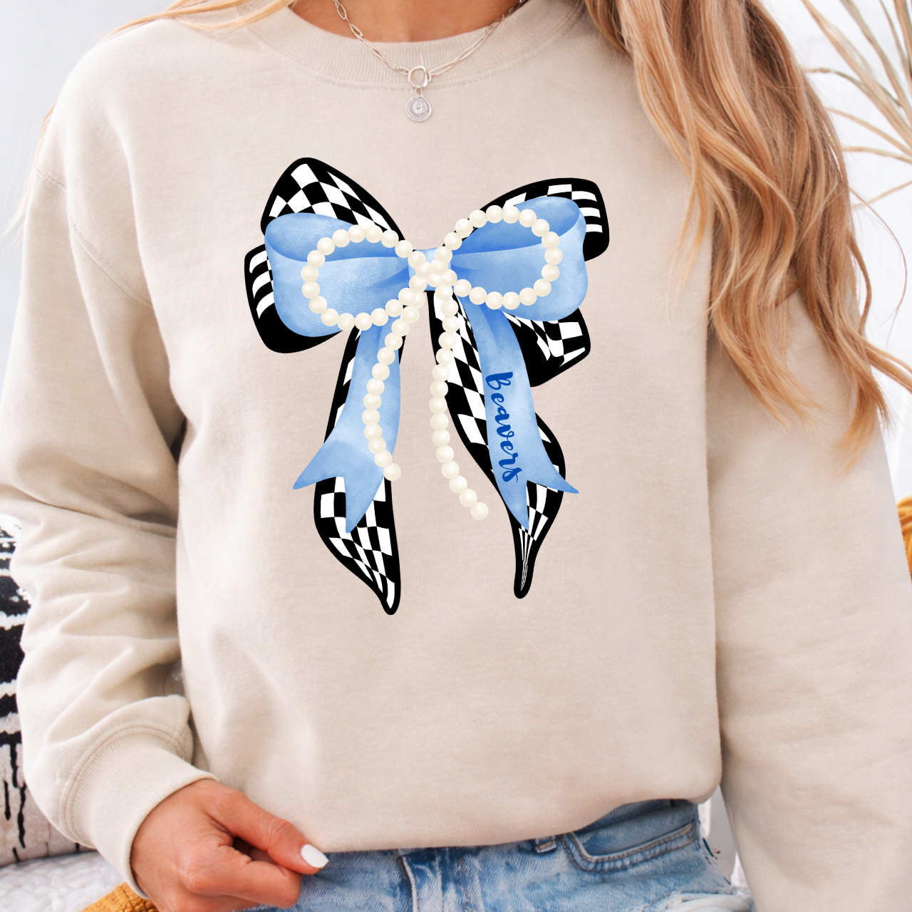 Wilton Beavers Pearl Bow Crew