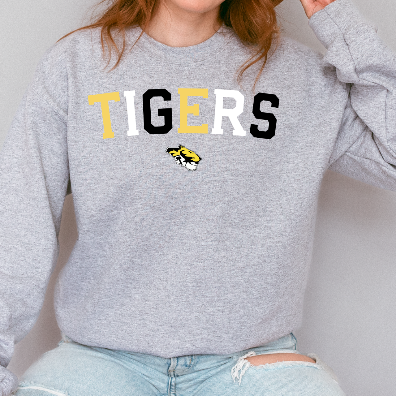 Tigers Color Block Crewneck