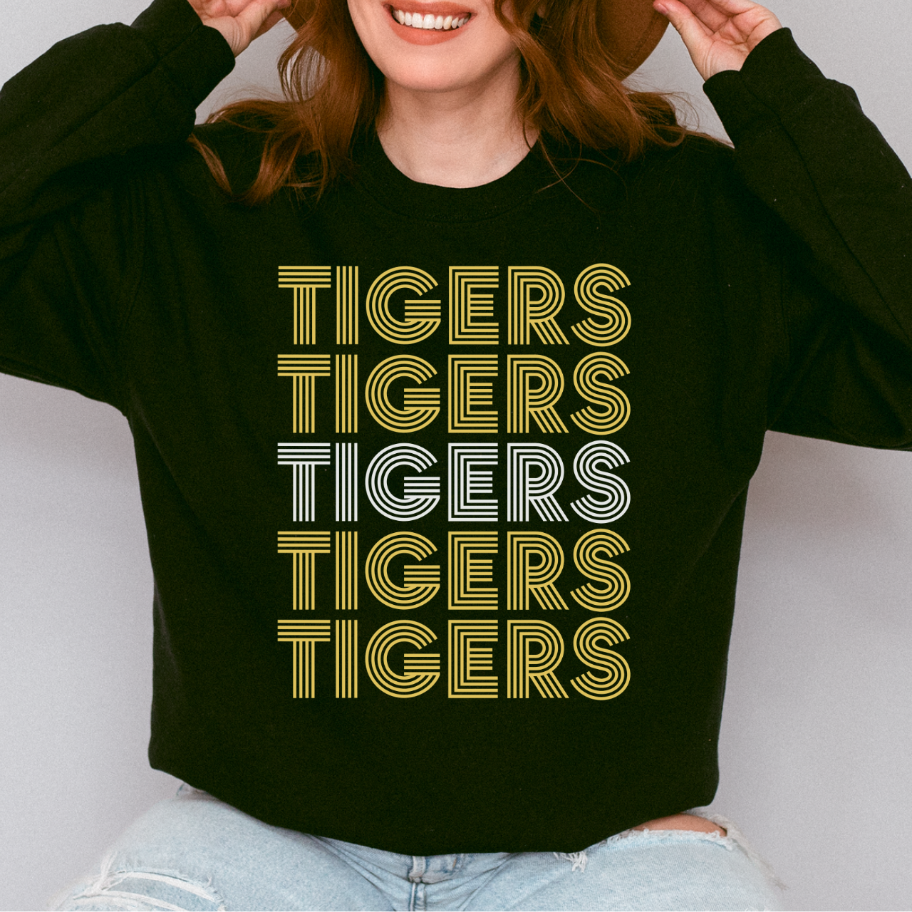 Tigers Retro Stack Crewneck