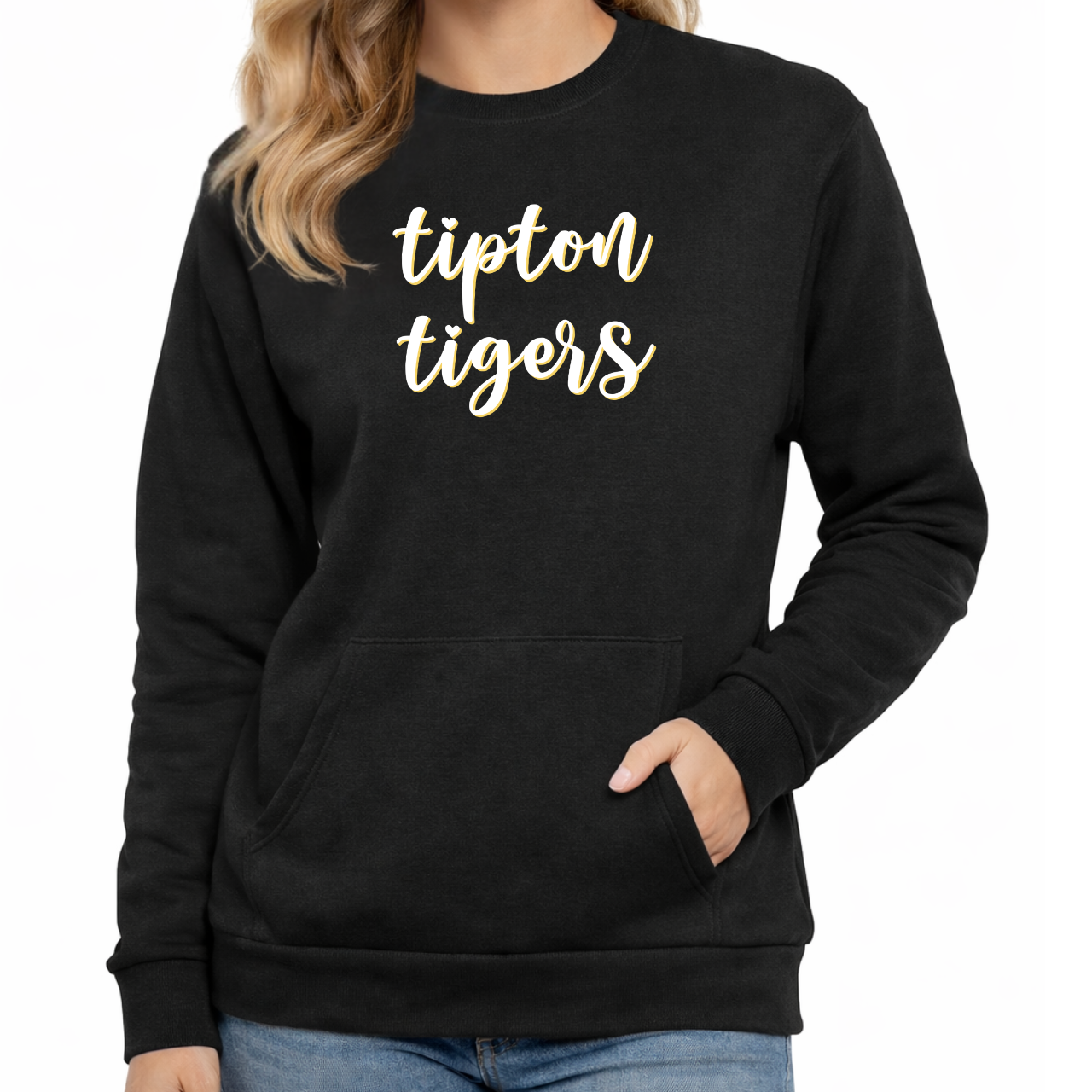 Tipton Tigers Script Pocket Crewneck