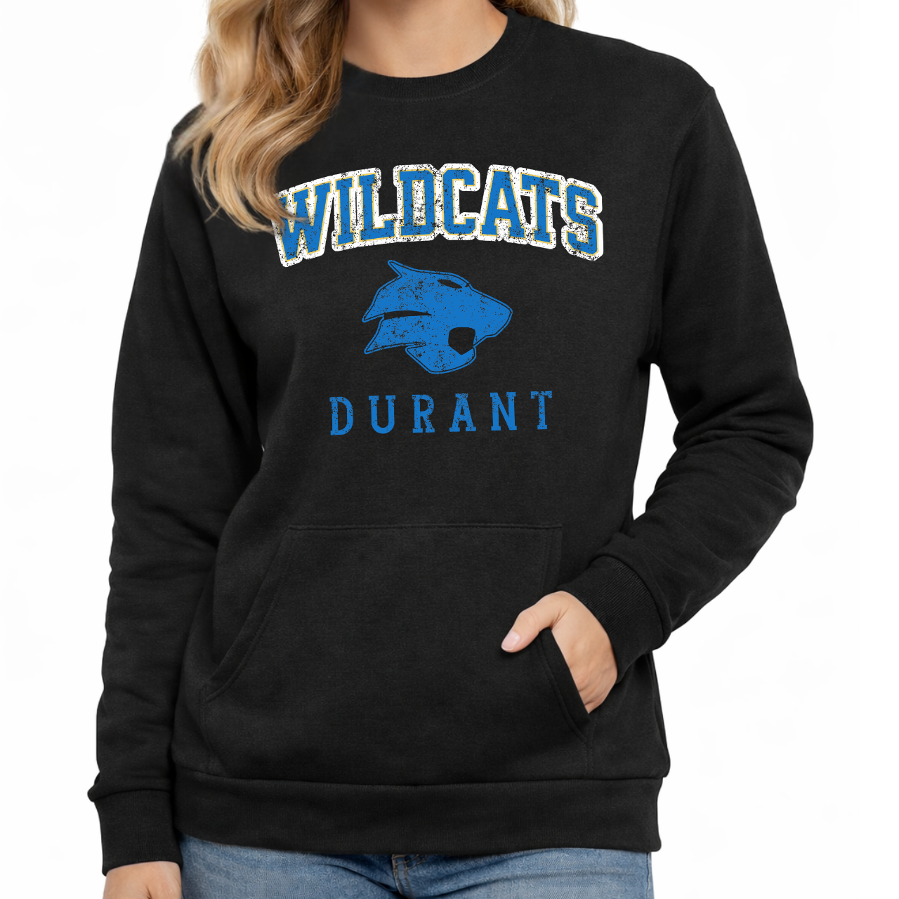 Durant Wildcats Vintage Collegiate Pocket Crew