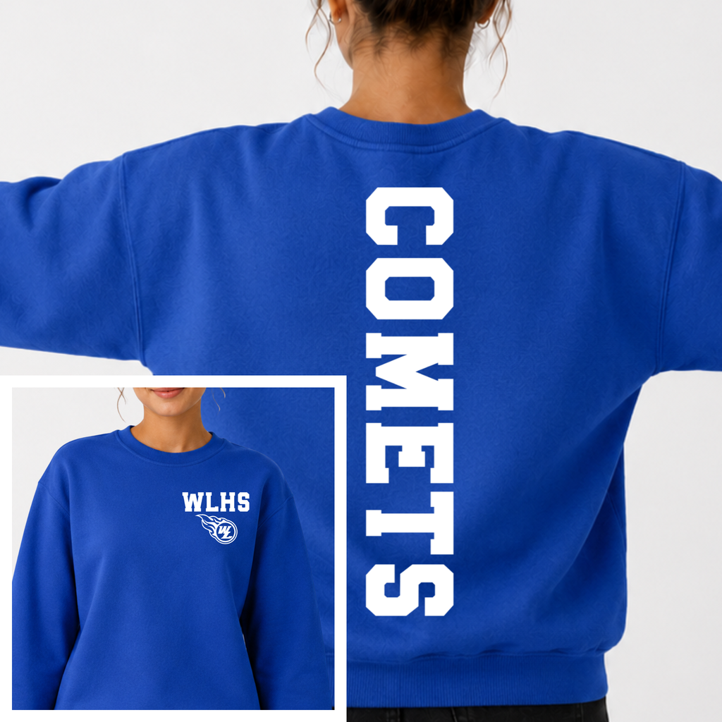 West Liberty Comets BIG BACK Team and Town Crewneck