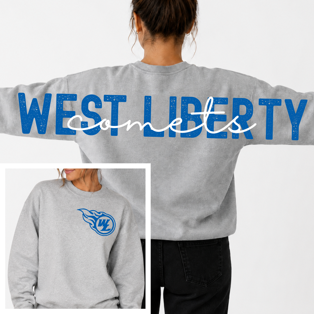 West Liberty Comets BIG BACK Team and School Crewneck