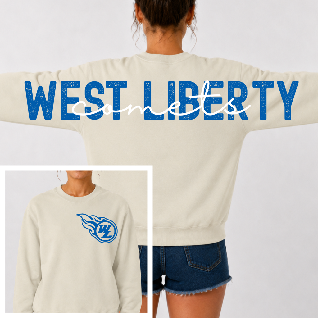 West Liberty Comets BIG BACK Team and School Crewneck