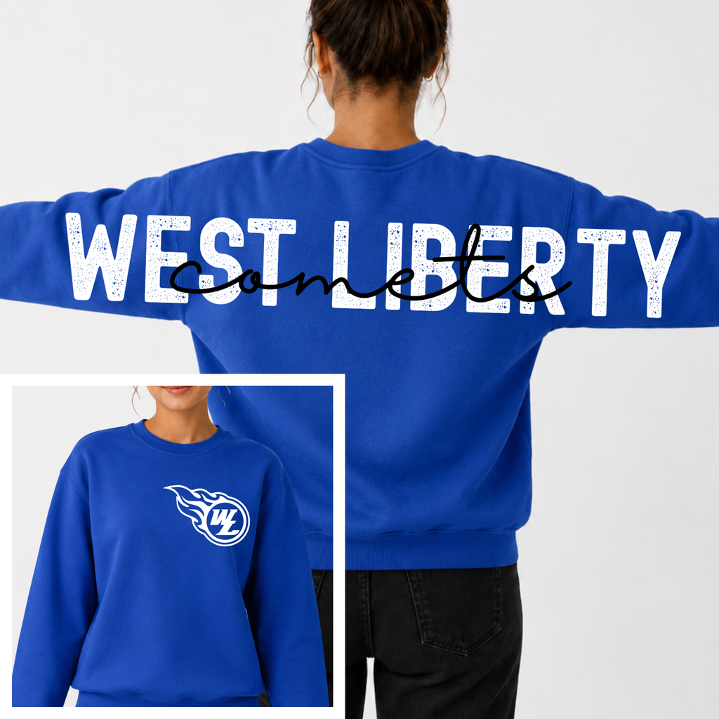 West Liberty Comets BIG BACK Team and School Crewneck