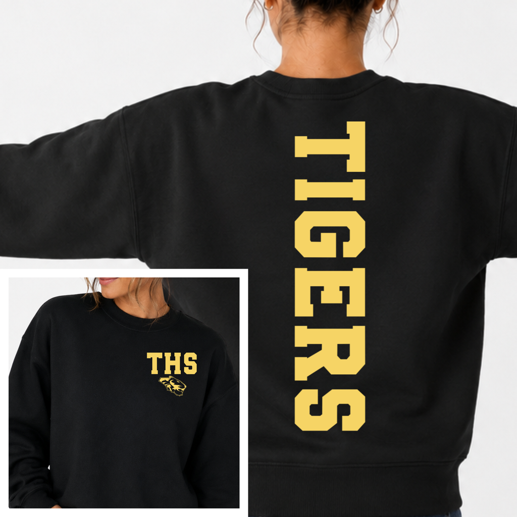 Tipton Tigers BIG BACK Team and School Crewneck