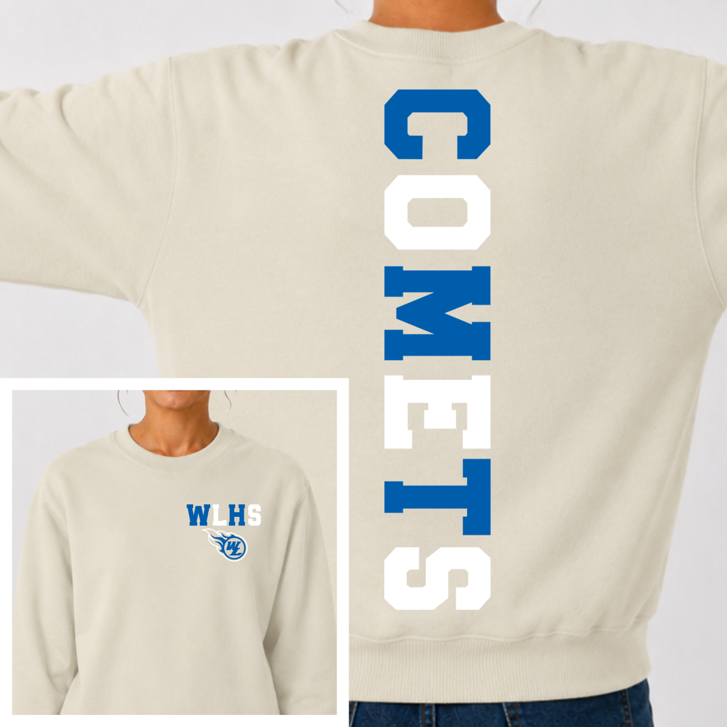 West Liberty Comets BIG BACK Team and Town Crewneck