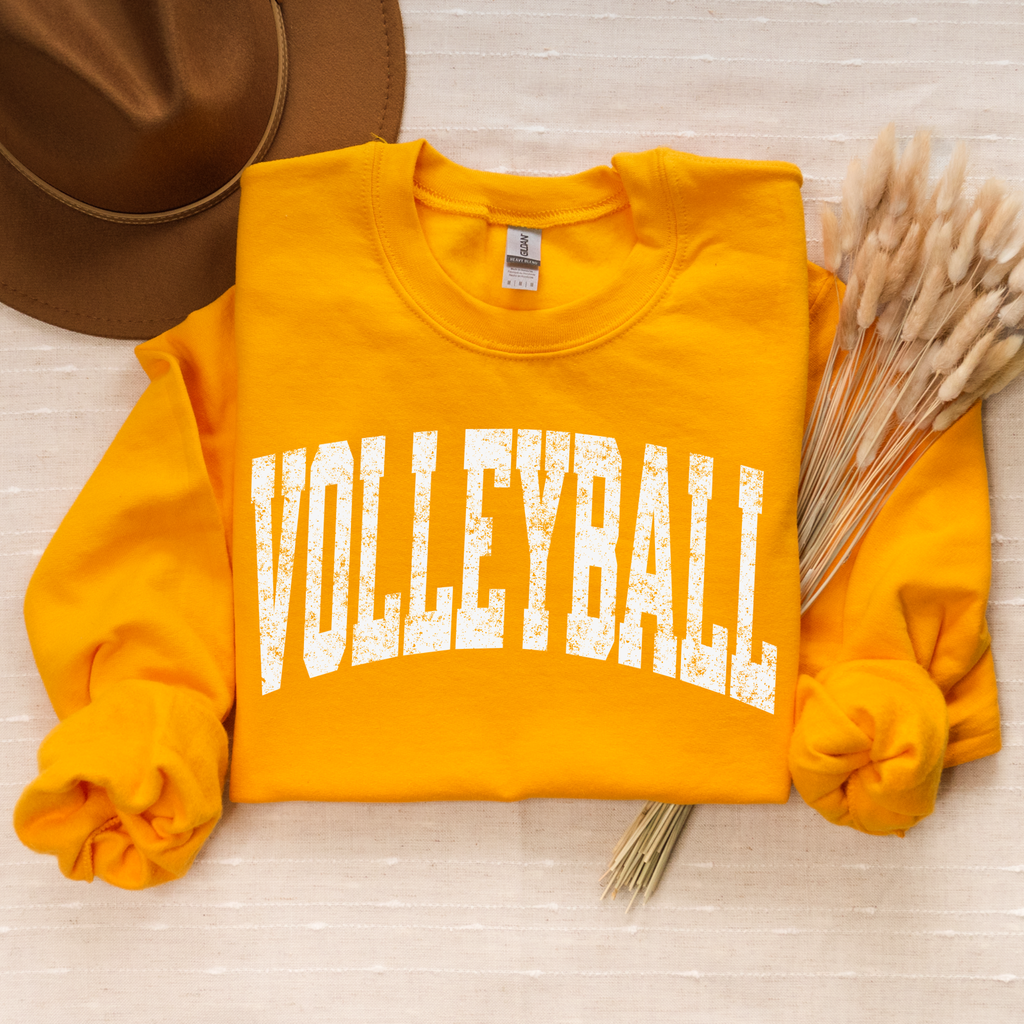 Tipton Tigers Volleyball Distressed Arch Crewneck