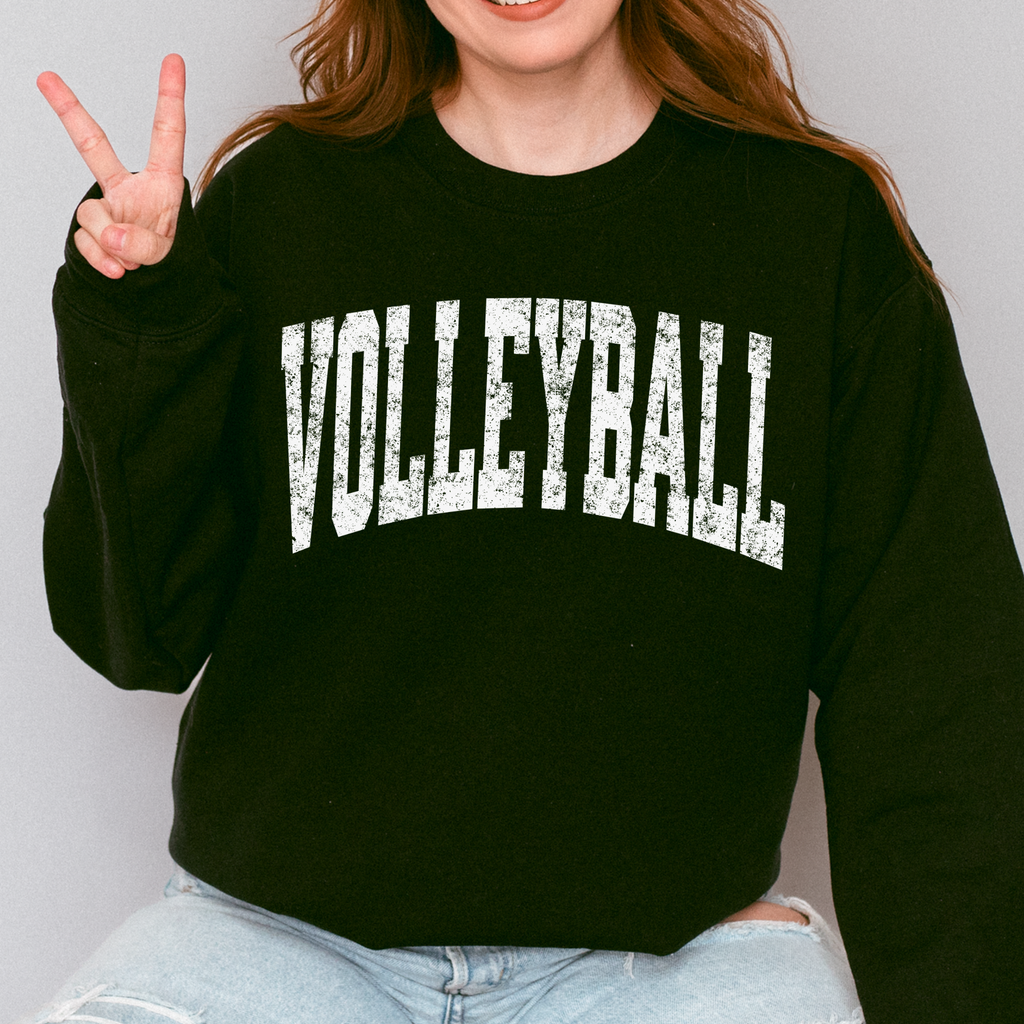Tipton Tigers Volleyball Distressed Arch Crewneck