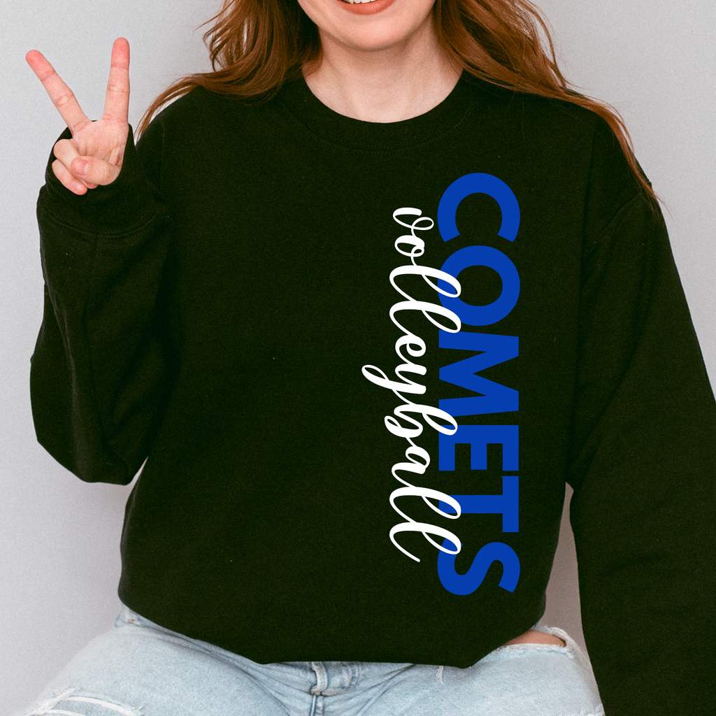 West Liberty Comets Side Print Volleyball Crewneck
