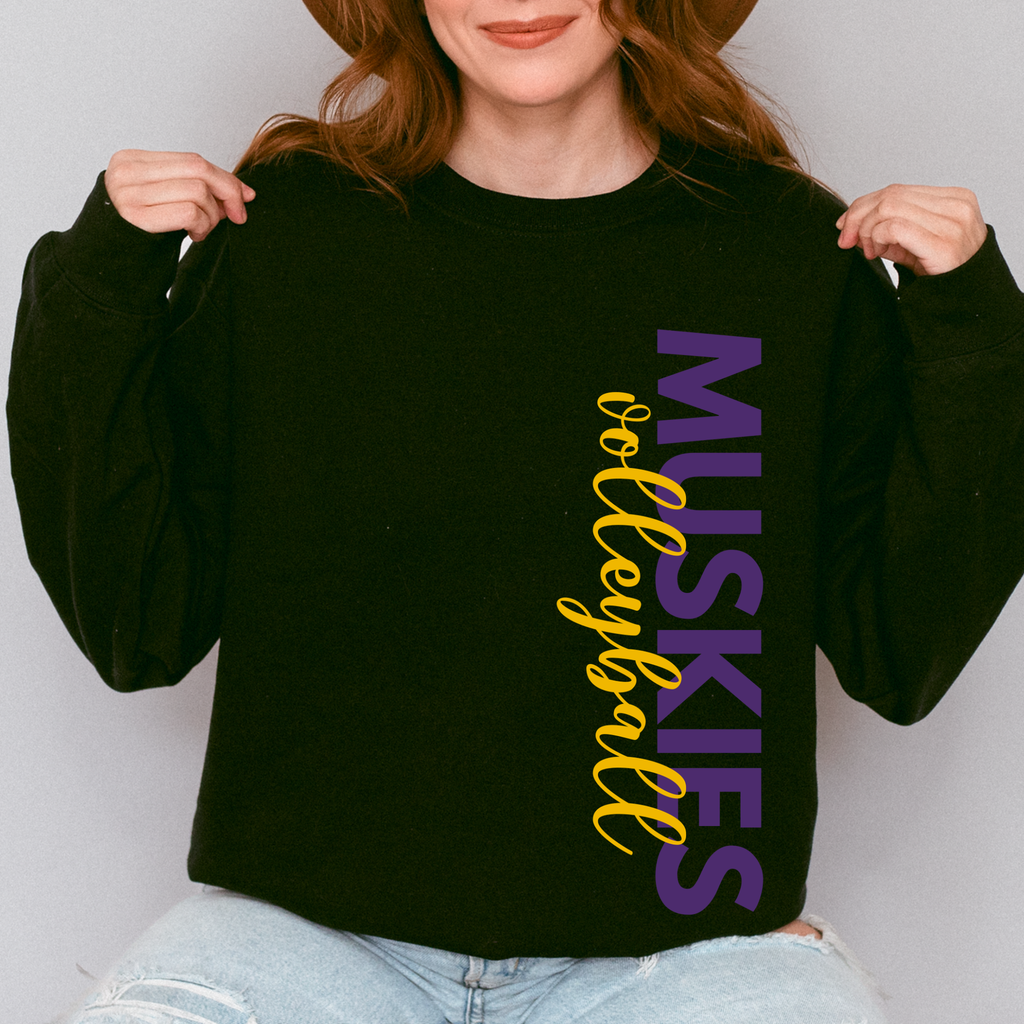 Muscatine Muskies Volleyball Side Print Crewneck