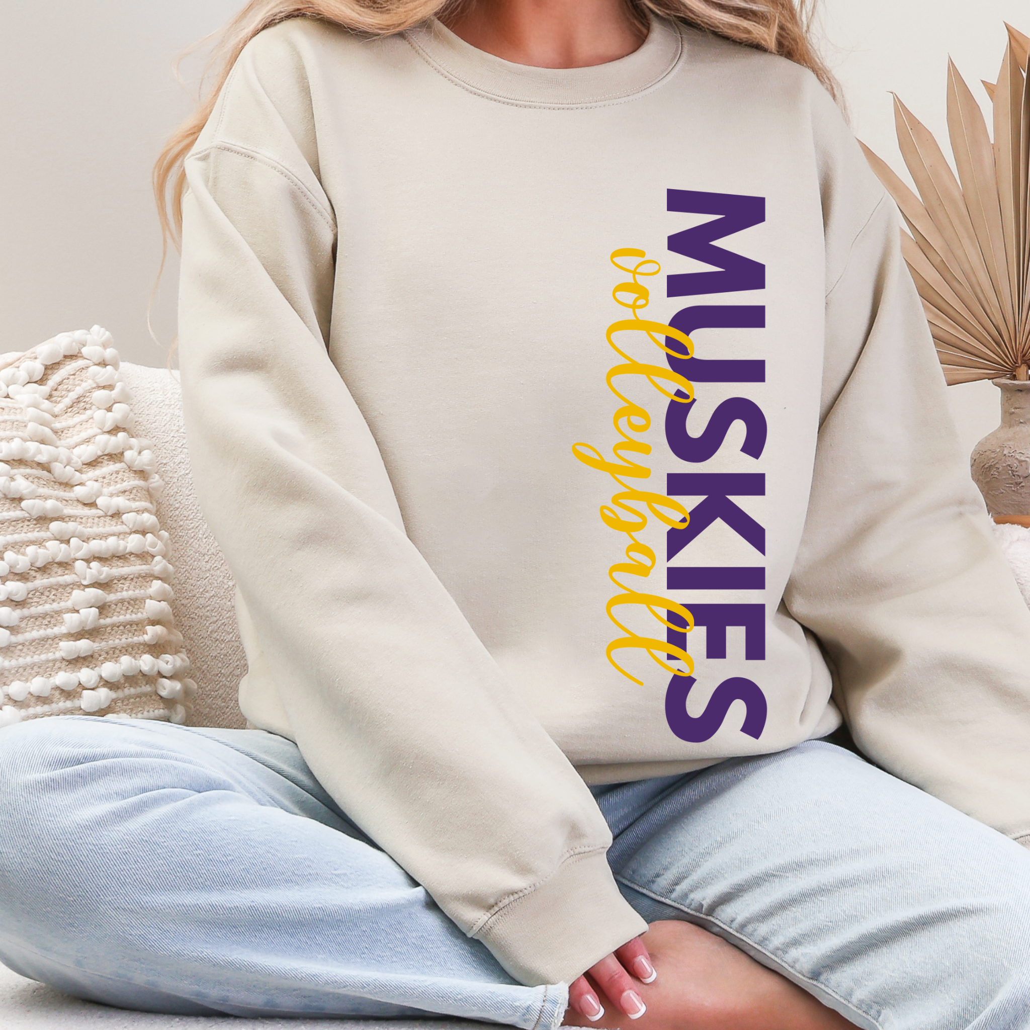 Muscatine Muskies Volleyball Side Print Crewneck