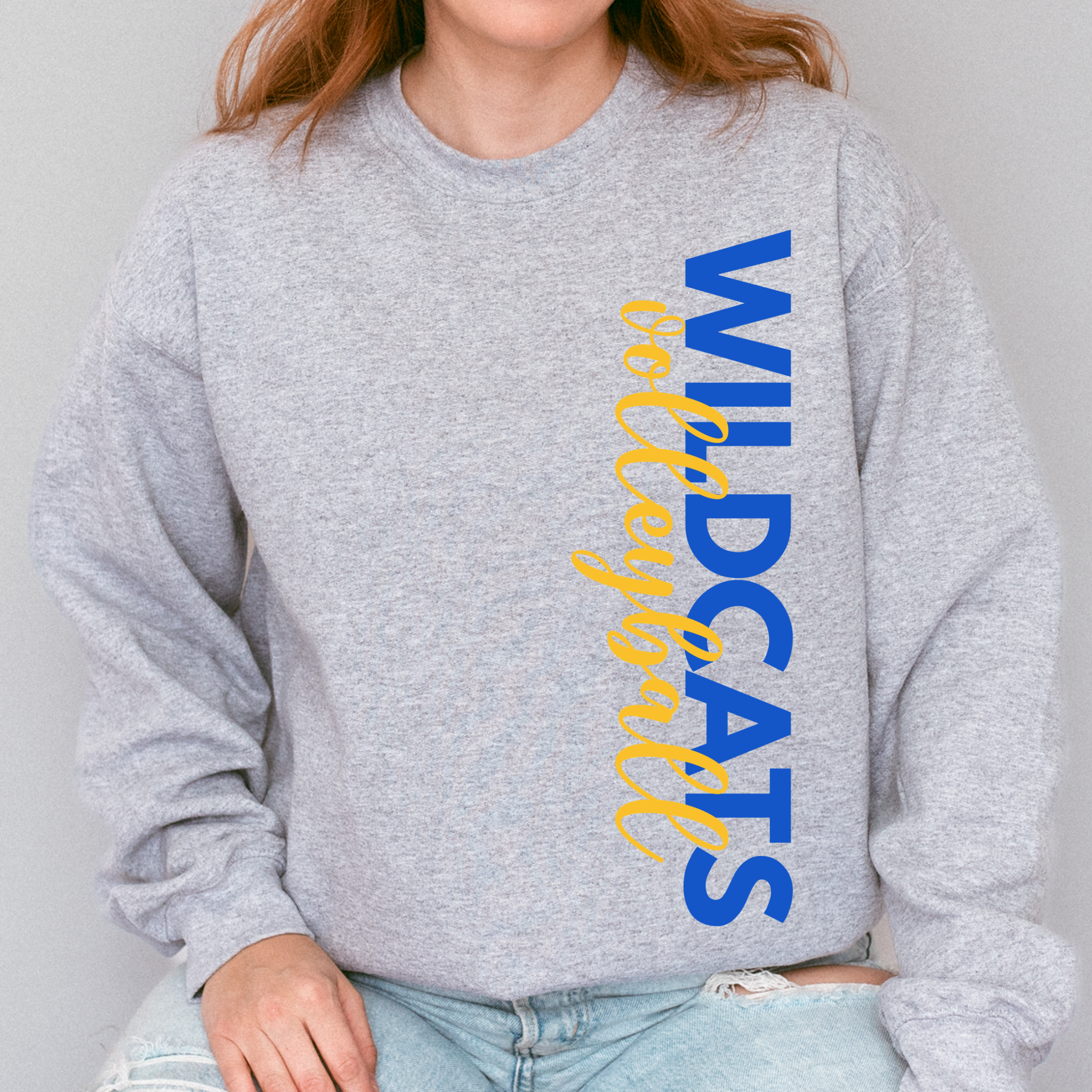Durant Wildcats Volleyball Side Print Crewneck