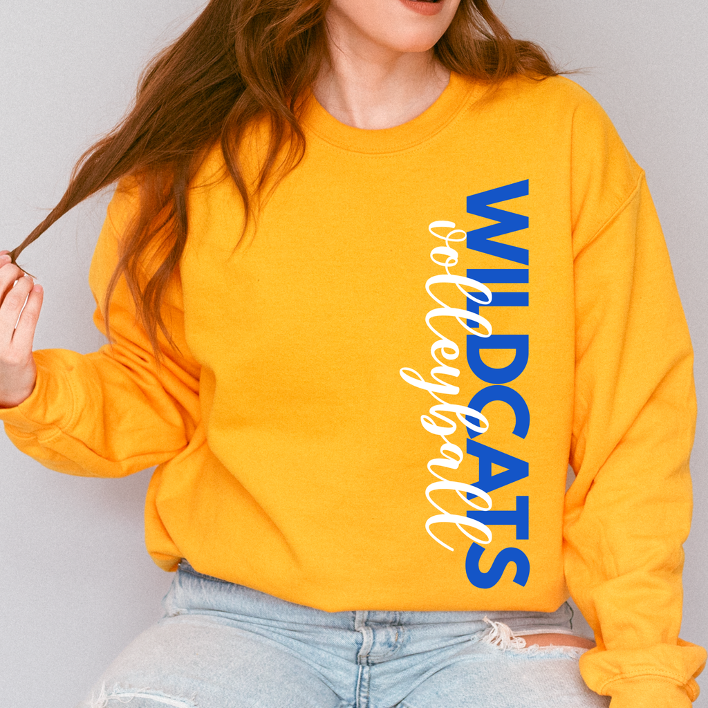 Durant Wildcats Volleyball Side Print Crewneck