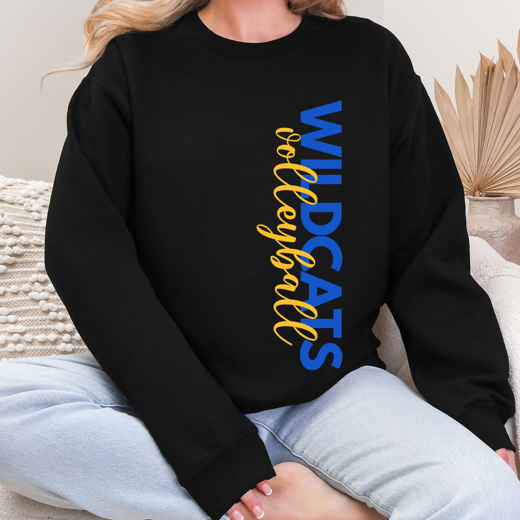 Durant Wildcats Volleyball Side Print Crewneck