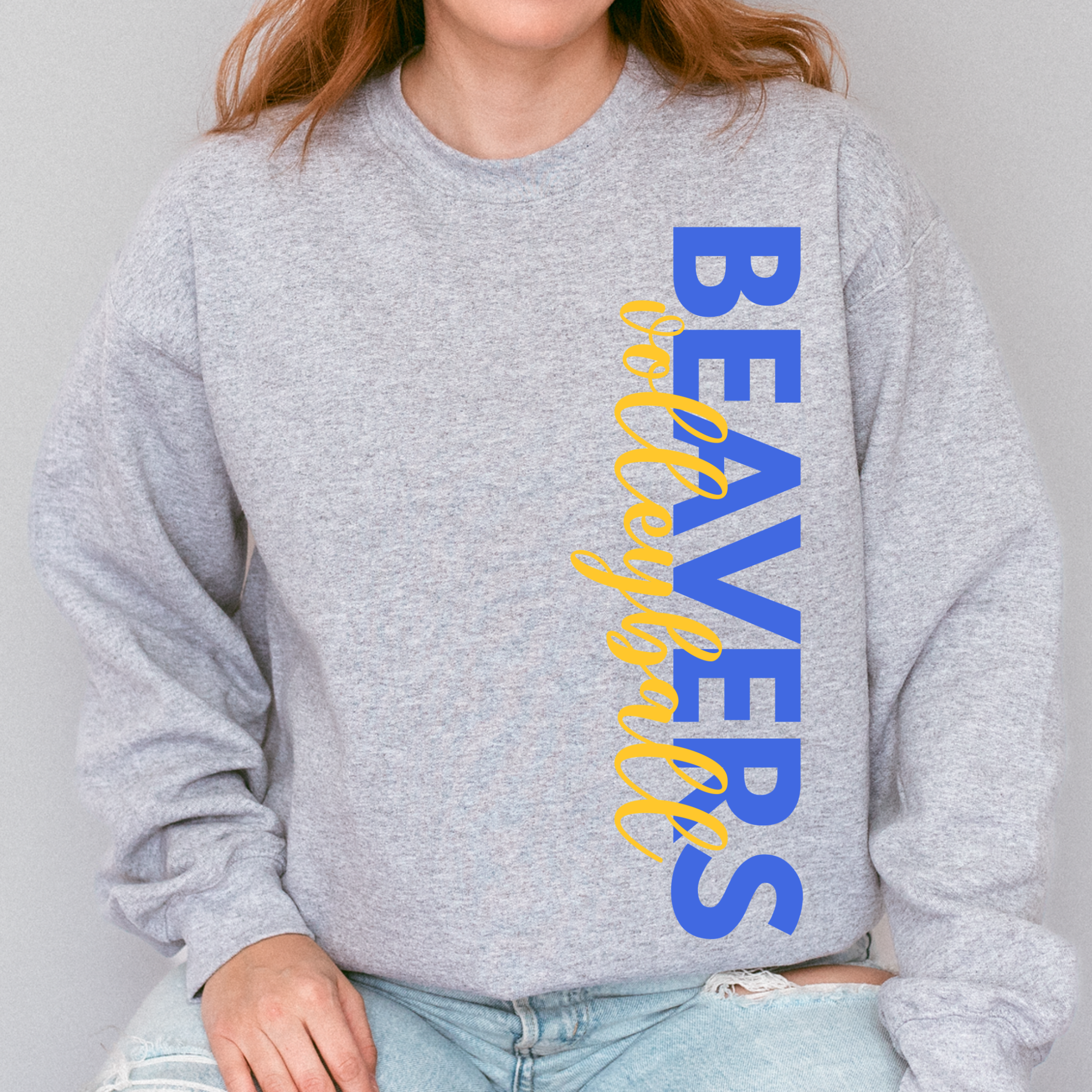 Wilton Beavers Volleyball Side Print Crewneck