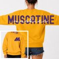 Muscatine Muskies BIG BACK Team and Mascot Crewneck