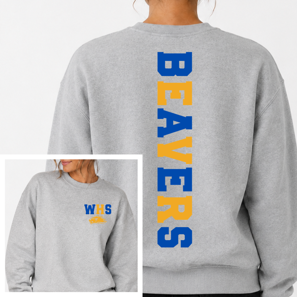 Wilton Beavers BIG BACK Team and School Crewneck