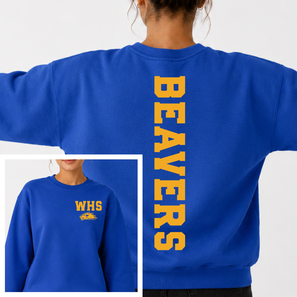 Wilton Beavers BIG BACK Team and School Crewneck