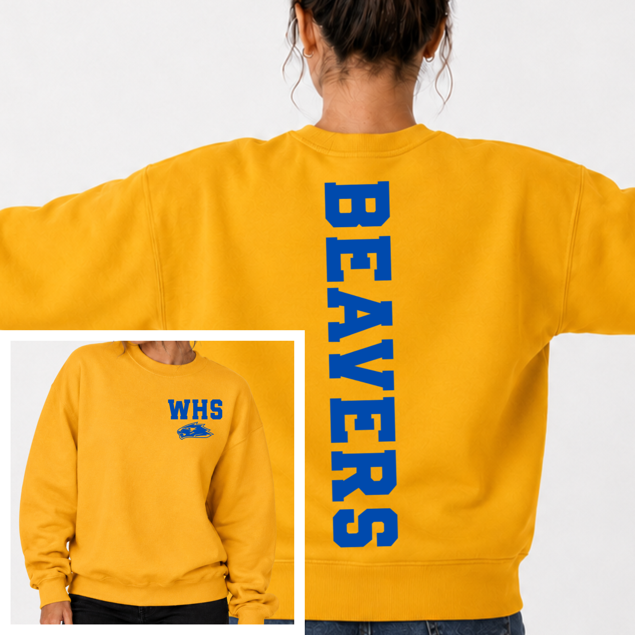 Wilton Beavers BIG BACK Team and School Crewneck
