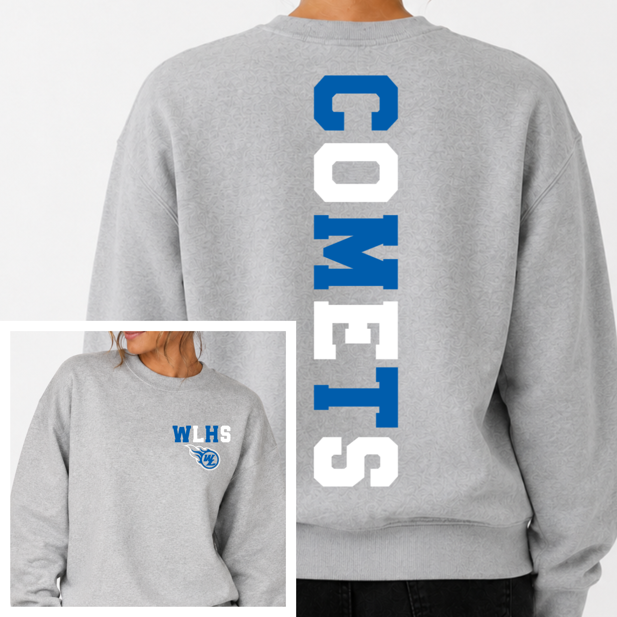 West Liberty Comets BIG BACK Team and Town Crewneck