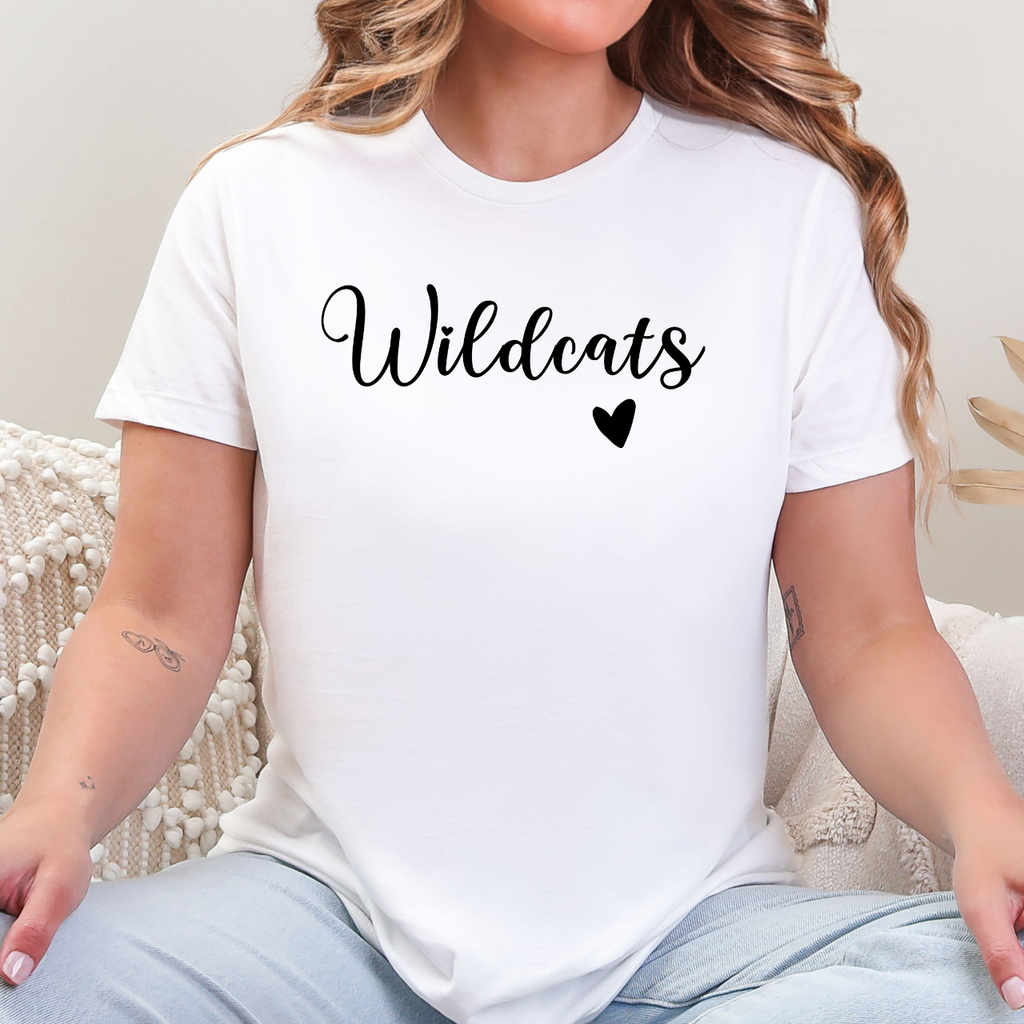 Durant Wildcats Script and Heart Tee