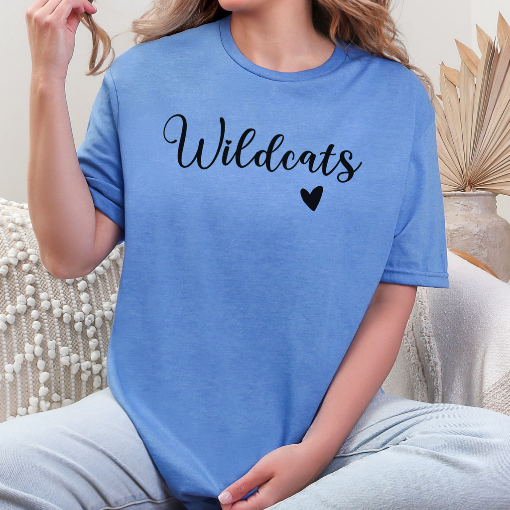 Durant Wildcats Script and Heart Tee