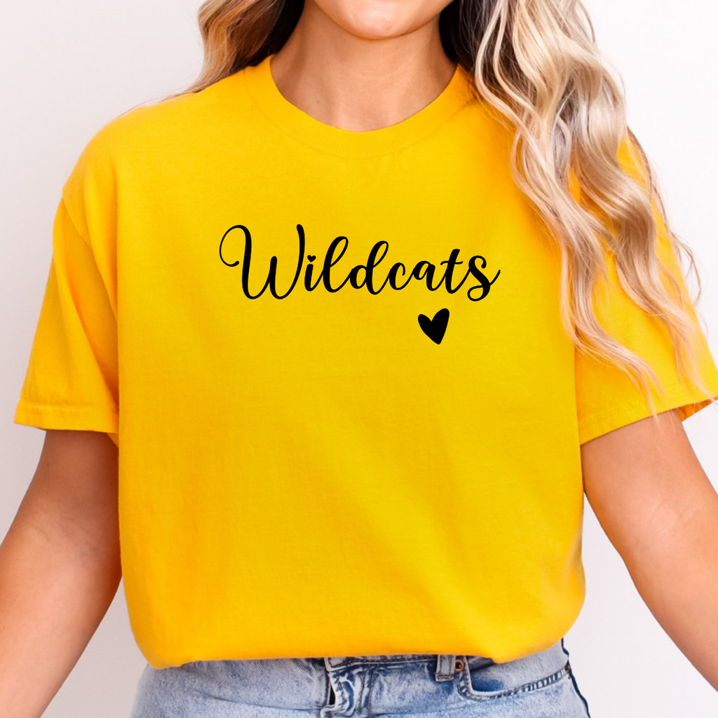 Durant Wildcats Script and Heart Tee