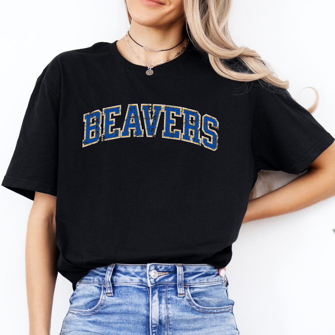 Wilton Beavers Vintage Varsity Adult Tee