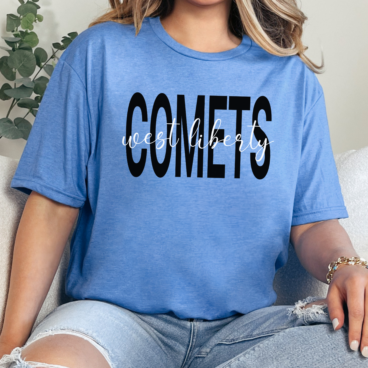 West Liberty Comets Script Overlay Tee