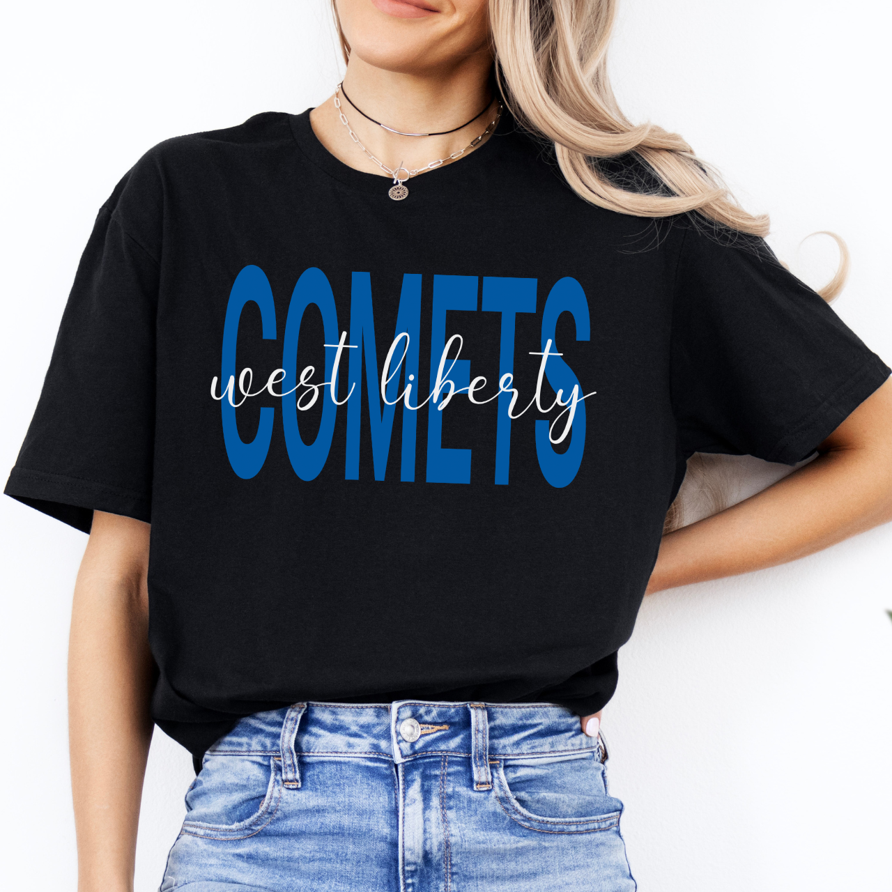 West Liberty Comets Script Overlay Tee
