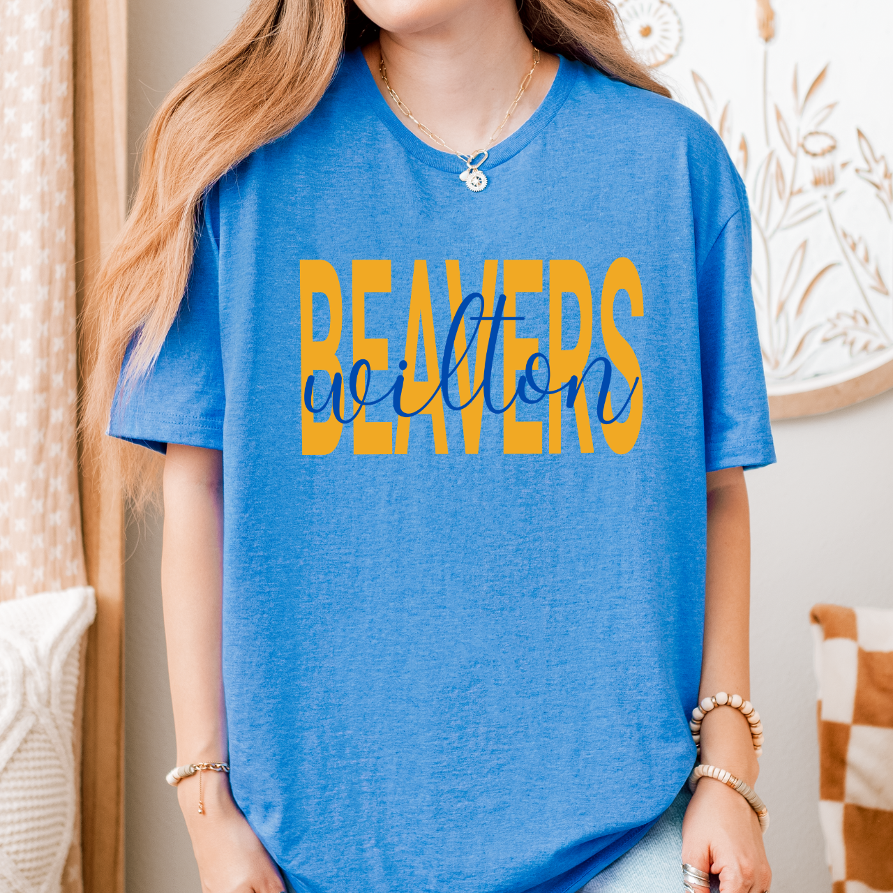 Wilton Beavers Layered Script Adult Tee