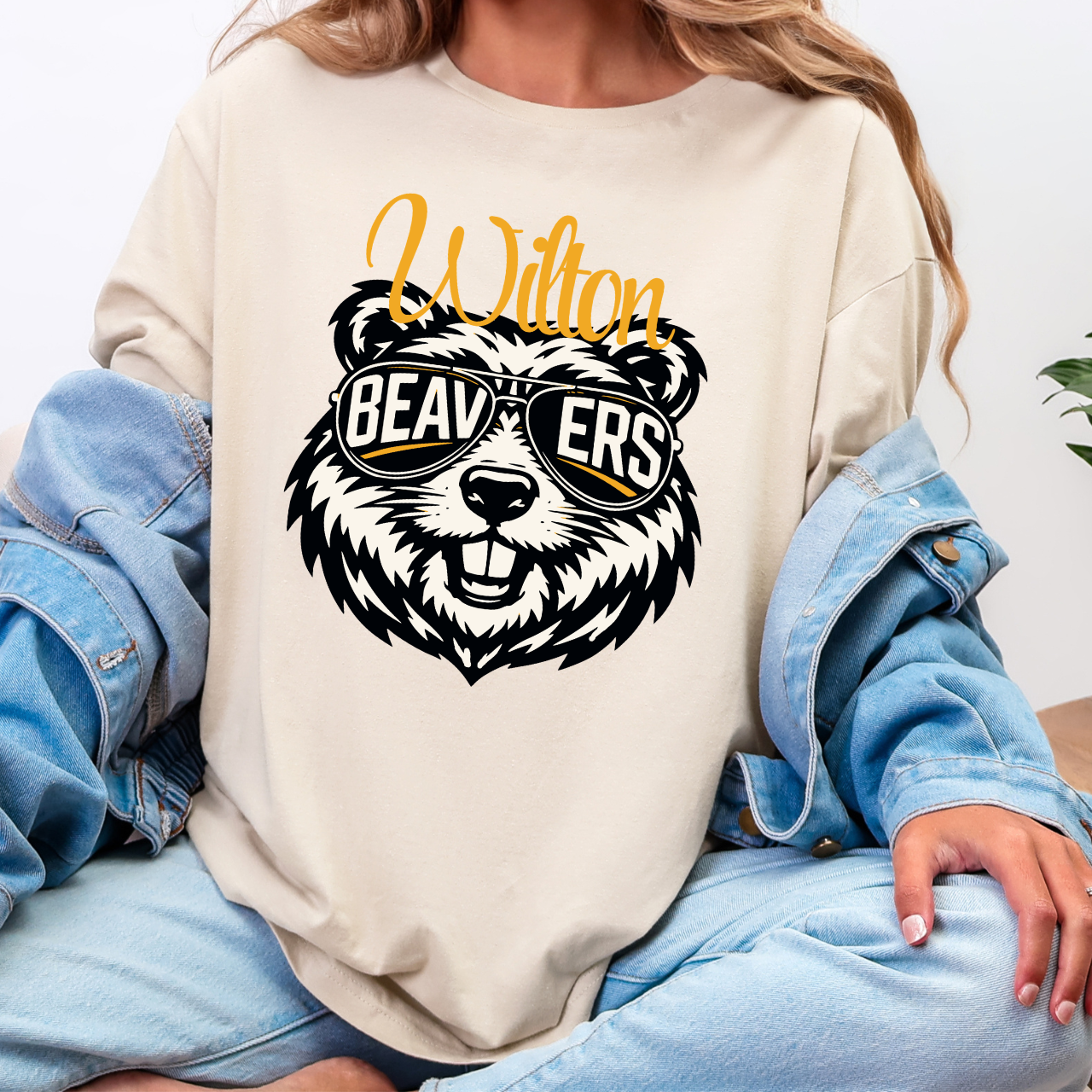 Wilton Beaver Mascot Adult Tee