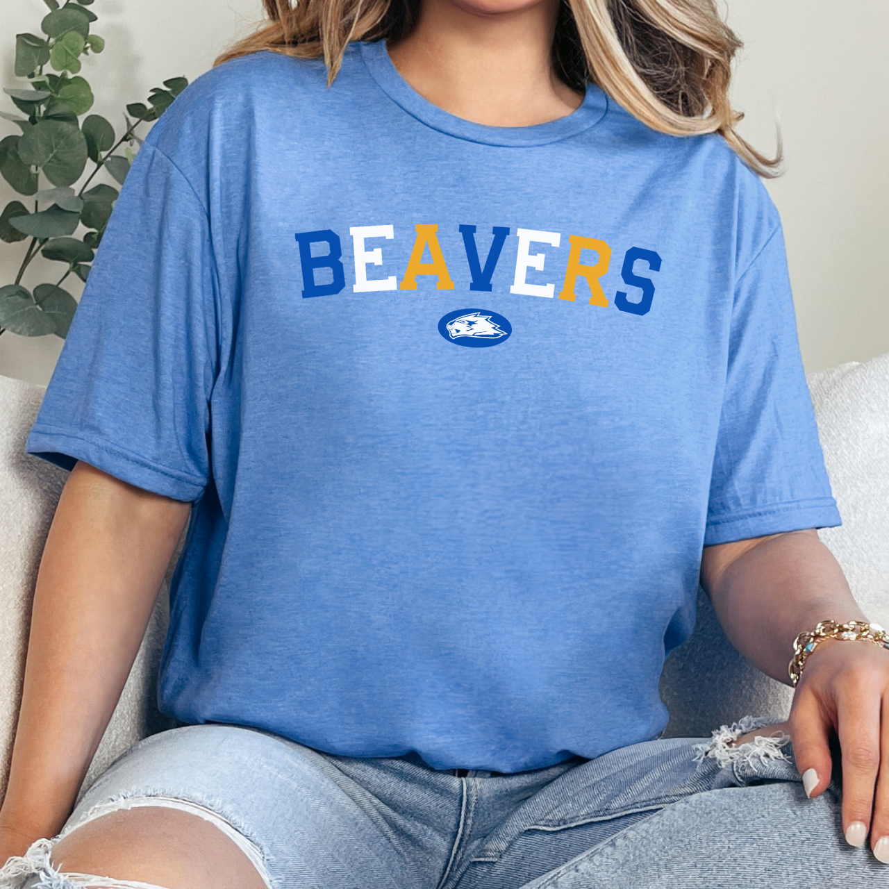 Wilton Beavers Classic Block Adult Tee