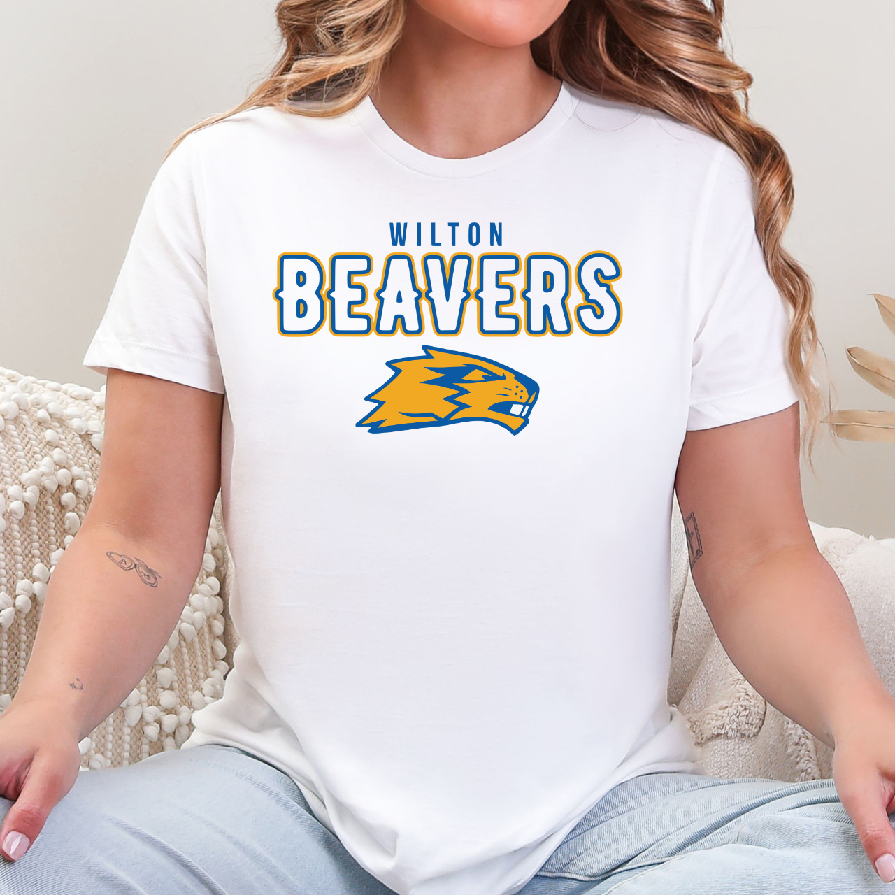 Wilton Beavers Classic Mascot Adult Tee
