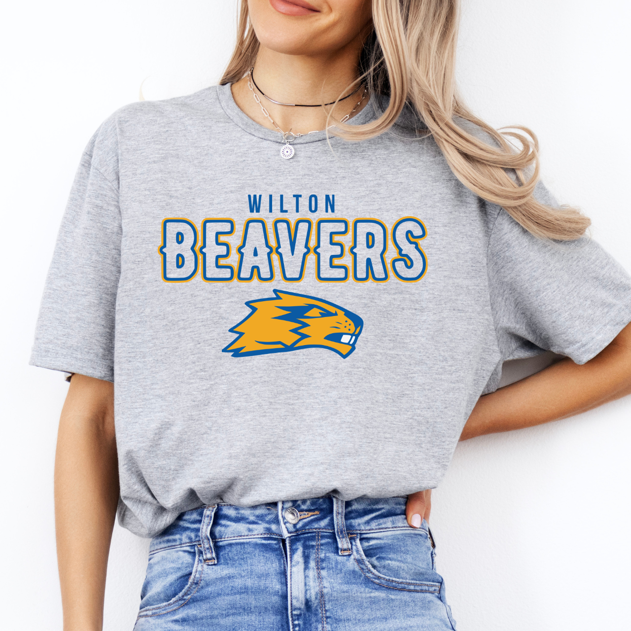Wilton Beavers Classic Mascot Adult Tee